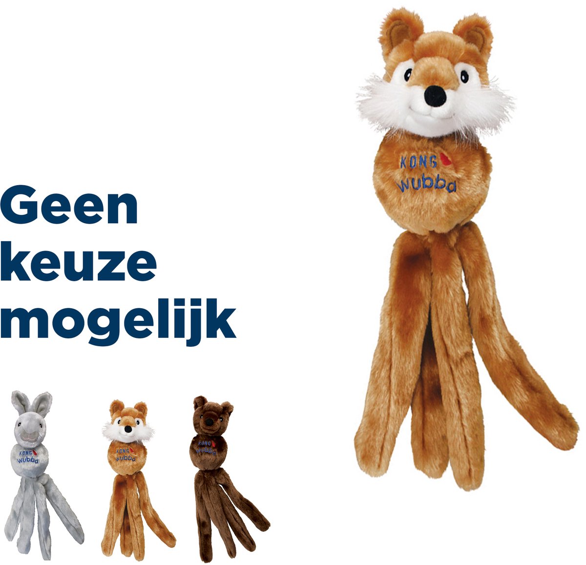 Kong wubba friend - hundelegetøj - assorteret - m - 24,4 x 12,7 x 8,4 cm