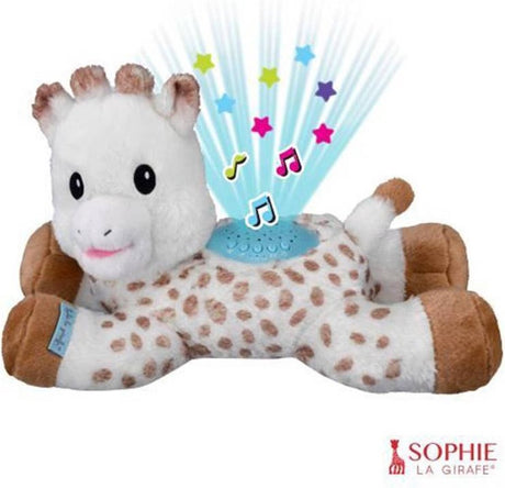 Sophie the giraffe vuggevise lys drømmer krammetøj - stjerneprojektor - musikfunktion med 15 melodier - med volumenkontrol - automatisk sluk - inklusive batterier - 32x17x20 cm