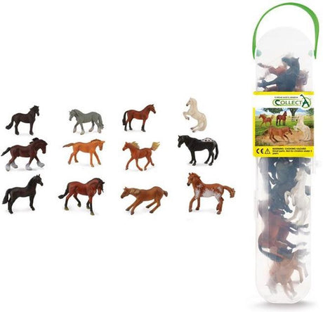 Collecta figur minisæt - 12 heste - heste - håndmalet - miniature