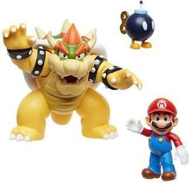 Jakks nintendo super mario bowser 18cm vs. mario figursæt