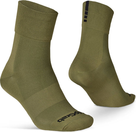 Gripgrab - letvægts SL performance sommercykelstrømper 1 par coolmax cykelstrømper almindeligt snit - olivengrøn - unisex - størrelse L (44-47)
