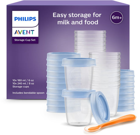 Philips avent opbevaringskopper til babymad - 180 ml og 240 ml - 20 stykker - scf721 20