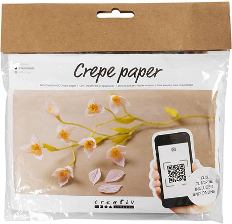 Creativ company mini hobbysæt crepepapir, kirsebærgren, crepeforhold: 180%, 1 æske