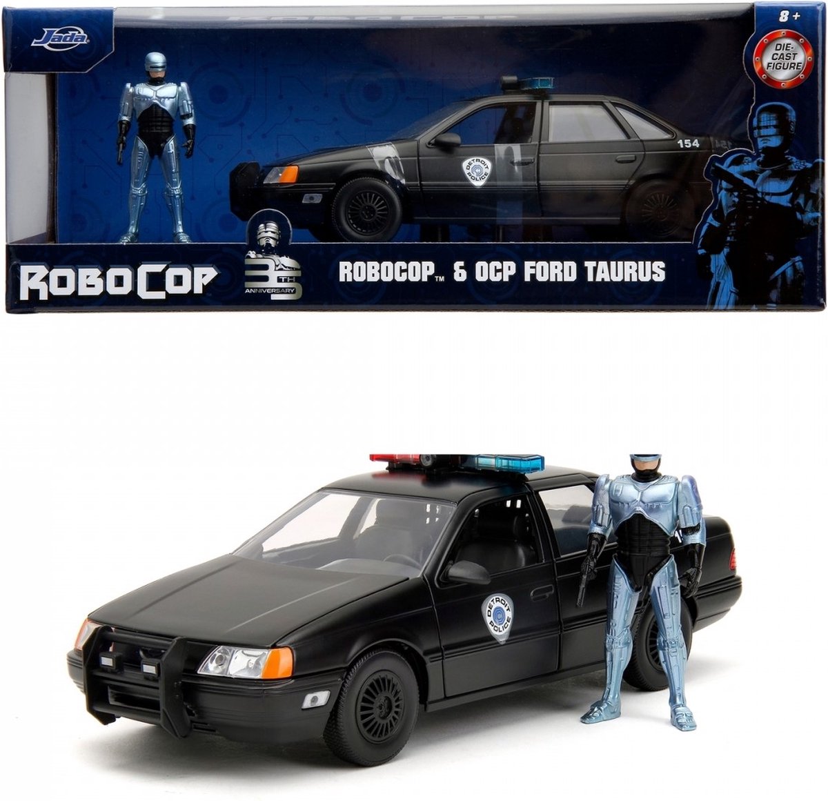 Jada legetøj - robocop 1986 ford tarus - legetøjsbil - 1:24
