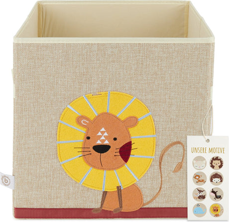 Bieco lion nature 32 cm stof opbevaringsboks 04010457