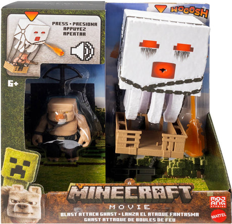 Minecraft film blast attack ghast – 25 cm actionfigur med lys, lyd og ildprojektil
