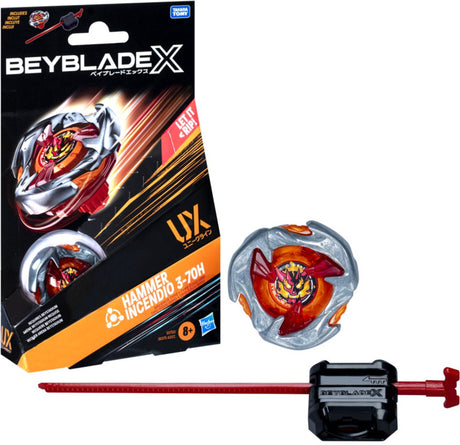 Beyblade x hammer incendio 3-70h ux startpakke - snurretop og løfteraket