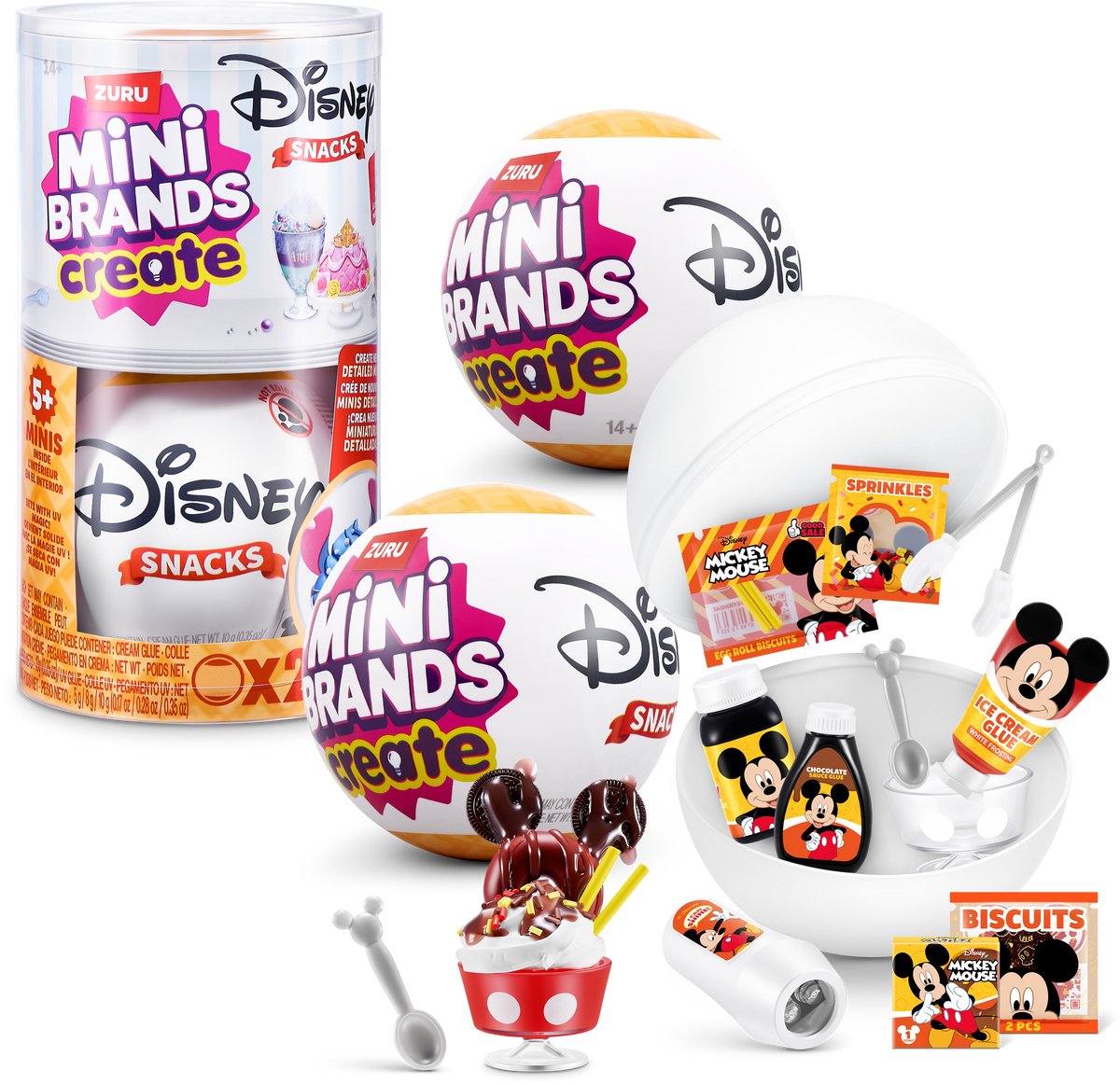 Mini brands pakke med 2 kapsler med skabe disney snacks serie 1 kapsel fra zuru