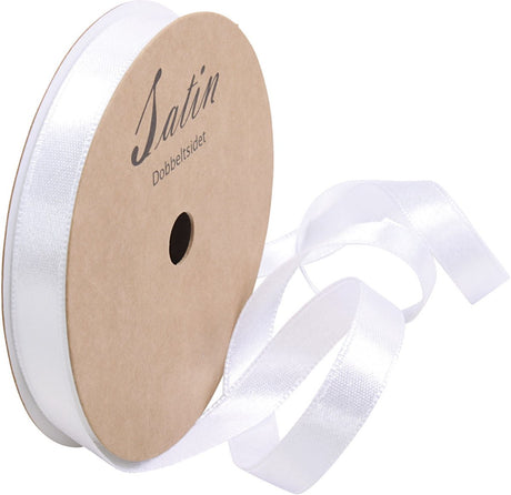 Creativ company satinbånd, b: 10 mm, hvid, 10 m 1 rulle