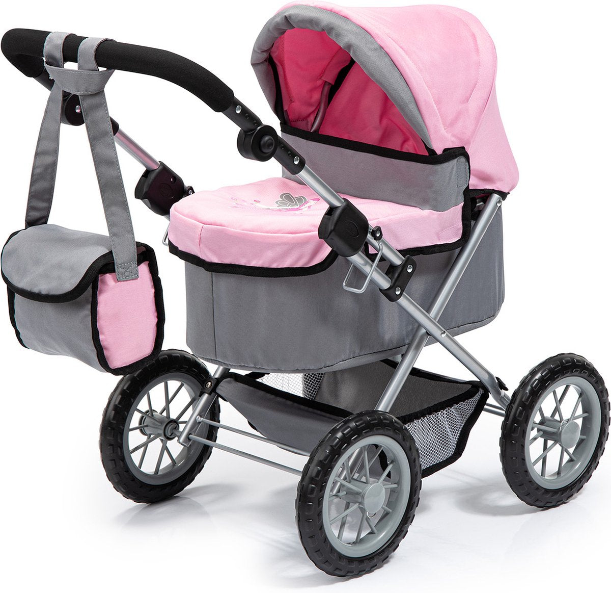 Bayer design - trendy dukkevogn - grå og pink