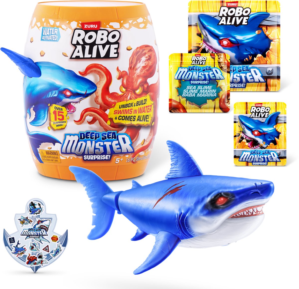 Robo alive zuru dybhavsmonster overraskelse + lys assorteret