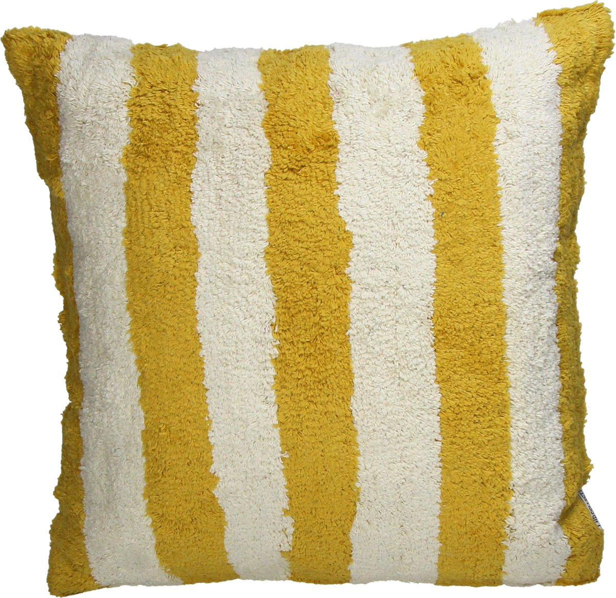 Hd collection cushion stripes cotton yellow 45x45cm