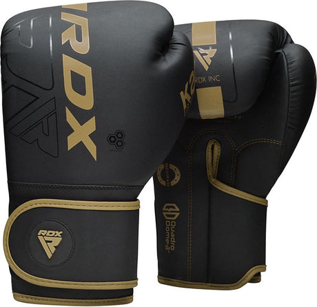 Rdx sports f6 kara boksehandsker - boksehandsker - træning - kampsportshandsker - boksning - guld - mat - 14 oz