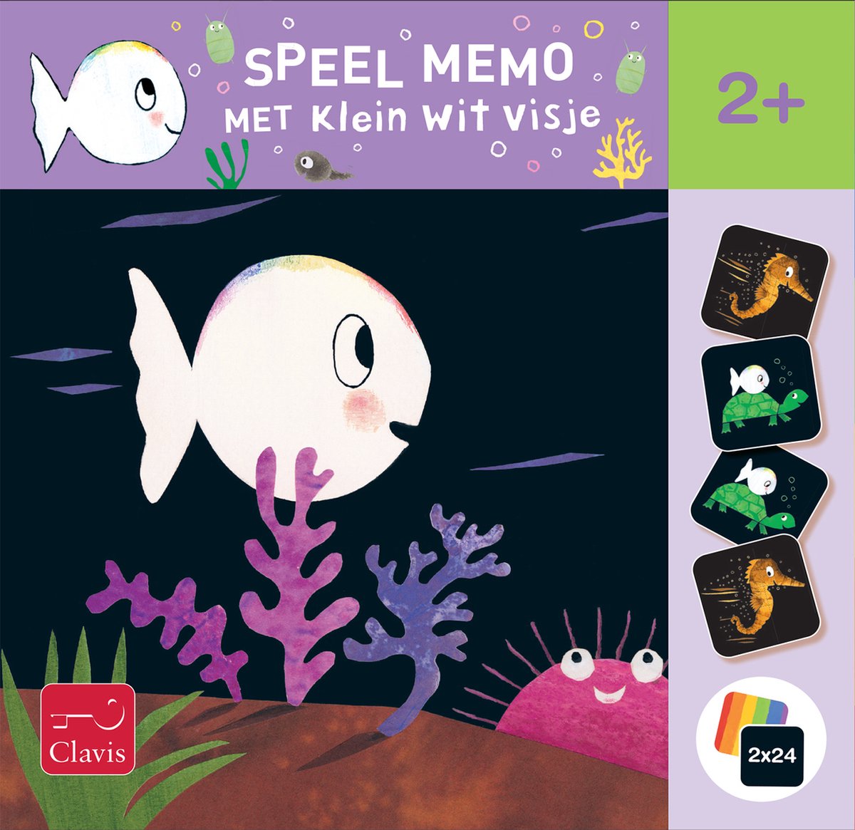 Clavis speel memo met klein wit visje. 2+