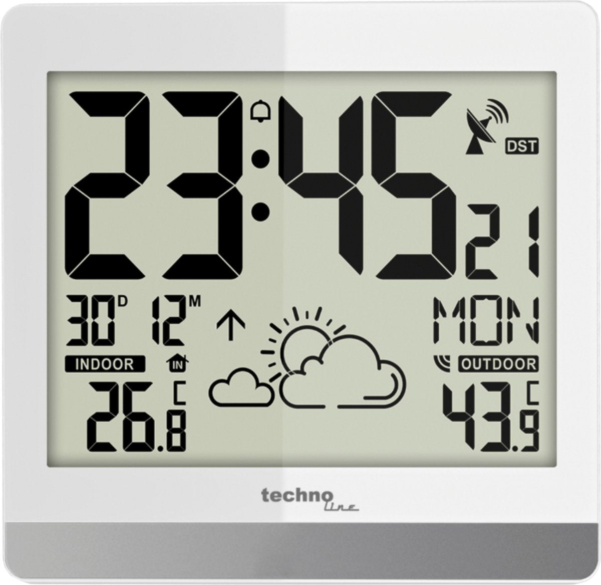 Technoline vejrstation - ws 8119 - 189x200x29mm - sølv - med 1 udendørs sensor 30m - tl-ws8119