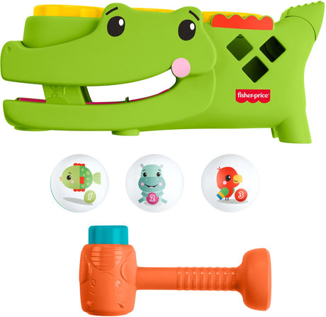 Fisher-price sit and tap-rolligator - babylegetøj med bankeaktivitet og kravleleg - 3 bolde og hammer