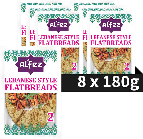 Al'fez al'fez libanesisk fladbrød - 8 x 180 gram - libanesisk wrap - vegetarisk - za'atar urter - tandoor bagt wraps - værdipakke