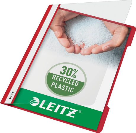 Leitz quick fixer a4 - 30% genbrugsplast - 25 stykker - rød