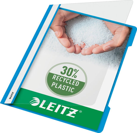 Leitz quick fixer a4 - 30% genbrugsplast - 25 stykker - lyseblå