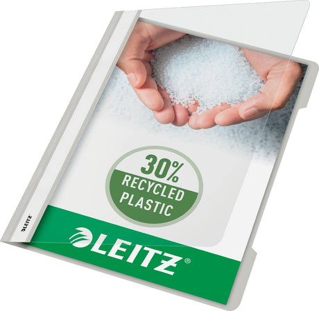 Leitz quick fixer a4 - 30% genbrugsplast - 25 stykker - grå