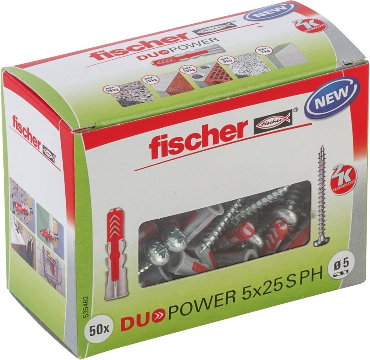 Fischer duopower 5x25 med panhovedskrue