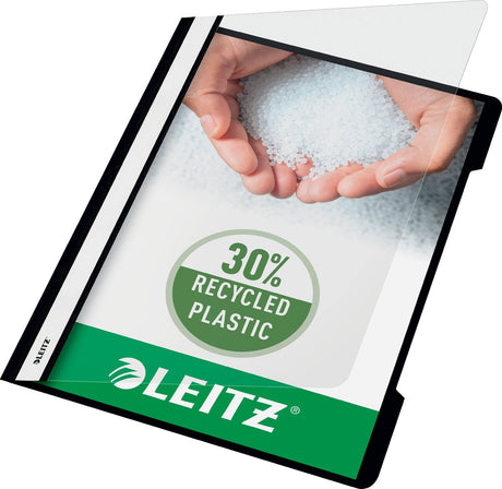 Leitz quick fixer a4 - 30% genbrugsplast - 25 stykker - sort