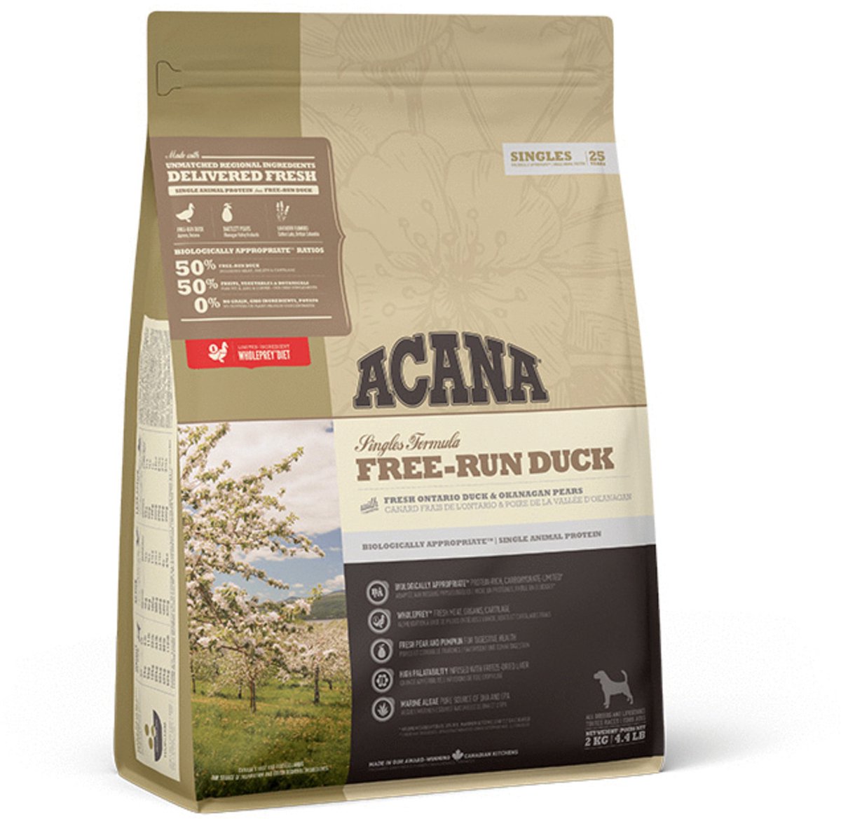 Acana singler friløbsand jordskok - hundefoder - 2 kg