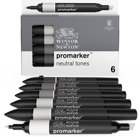 Winsor Newton 0290154 ProMarker™ 6 neutrale toner sæt | professionelle layout markører alkohol markører