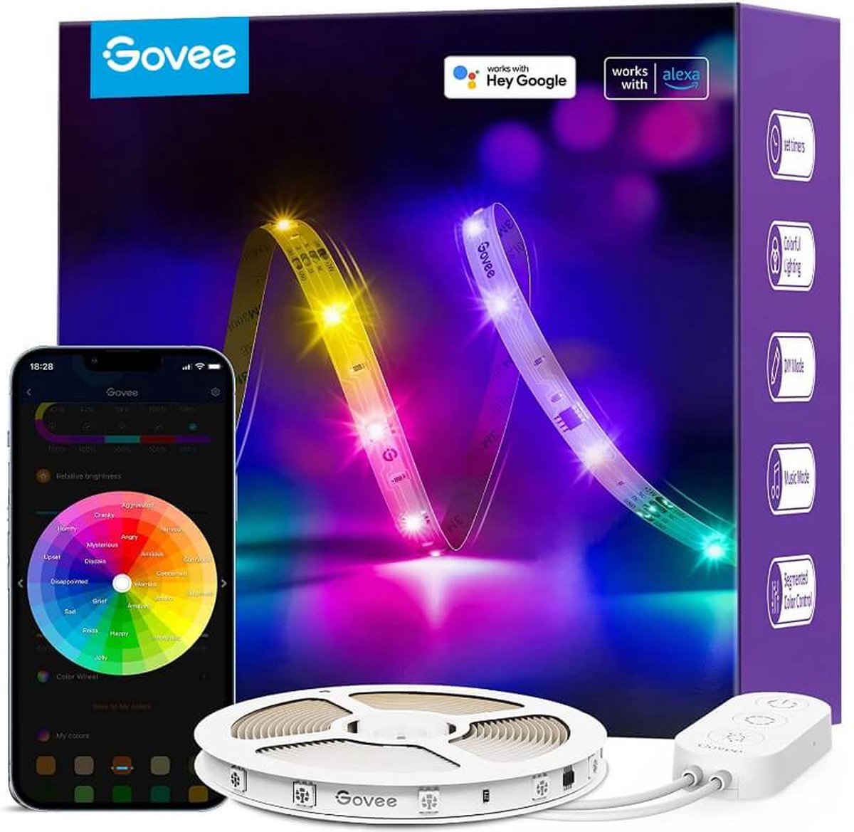 Govee smart rgbic basic led strip 5 meter - rgbic - app kontrol