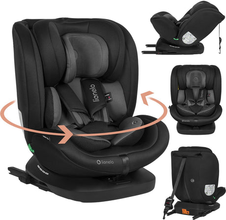 Lionelo bastiaan 4in1 - autostol isofix 360° drejelig - fra fødsel til 12 år (40-150 cm gruppe 0 1 2 3) - rwf fwf - memoryskum - sidebeskyttelse - fuldt justerbar - komfortabelt bredt sæde - i-size autostol