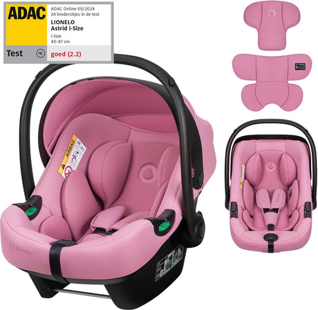 Lionelo Astrid i-size autostol – adac 5-stjernet – 40-87 cm – rwf – memory foam – justerbar nakkestøtte (7 cm) – holmbergs bælter – kompatibel med isofix-base klapvogn – i-size standard – let sikker