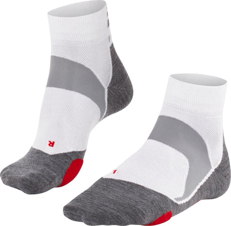 Falke bc5 anti-blister bomuld funktionelt materiale cykelstrømper unisex hvid - størrelse 44-45
