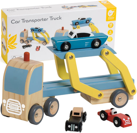 Lobbes Toys BV Classic World trætransporter med 3 biler