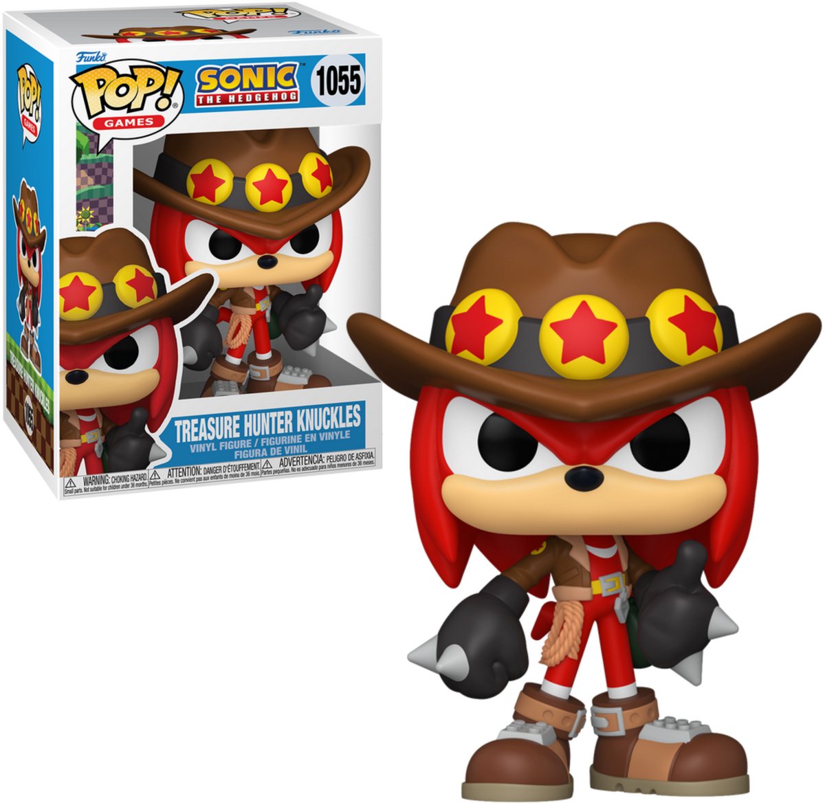 Funko sonic the hedgehog skattejæger kno vinyl figur 1055 unisex pop! - flerfarvet - standard