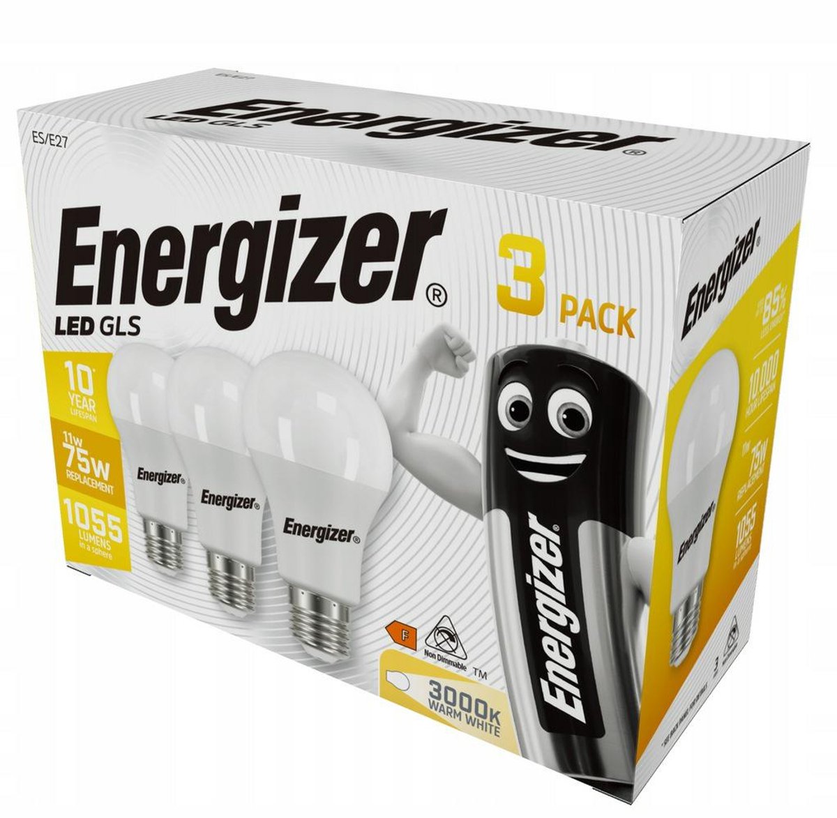 Energizer-serien - led lampe - 11w (75w ækvivalent) - e27 - varm hvid - 1055lm