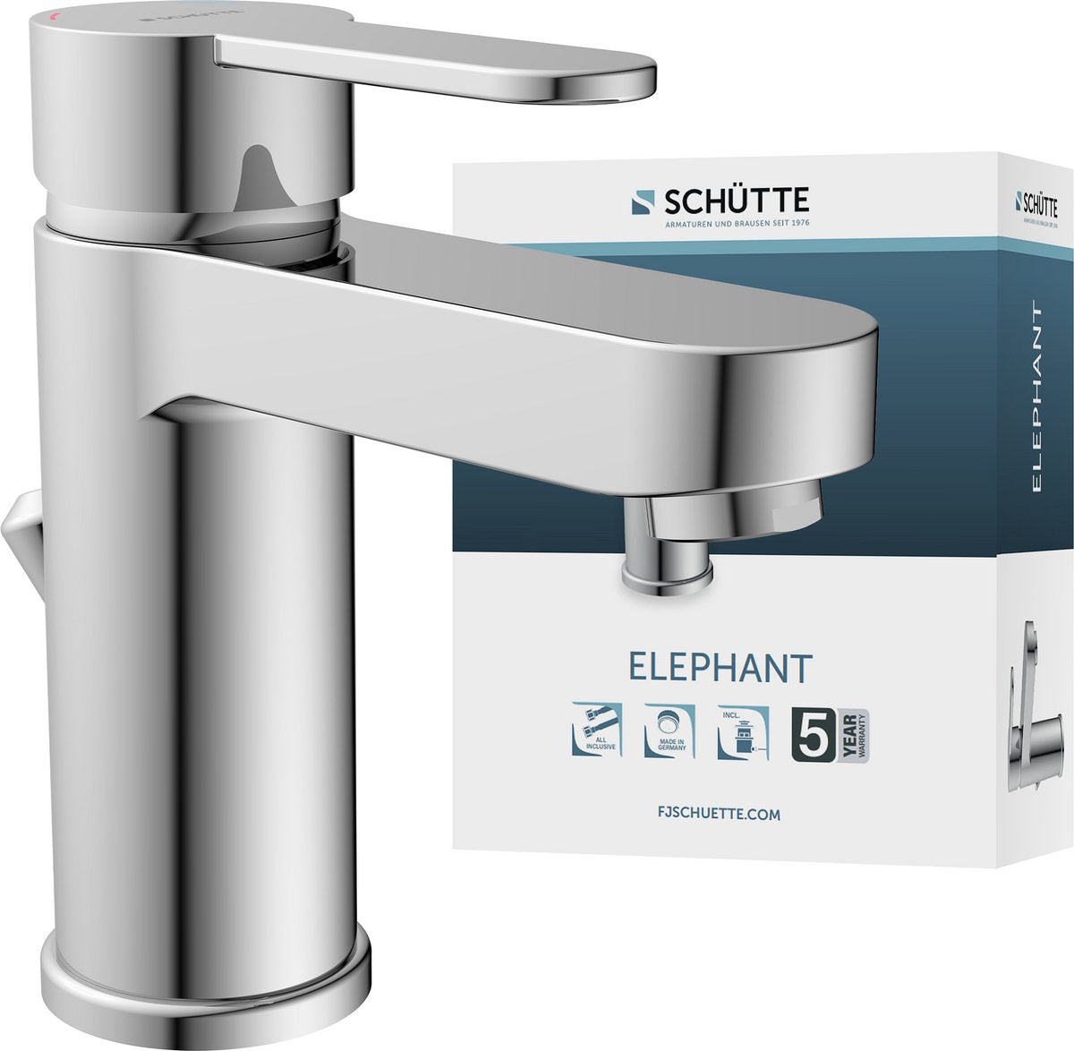 Schütte elefant håndvaskhane - blandingsbatteri - med affald - krom