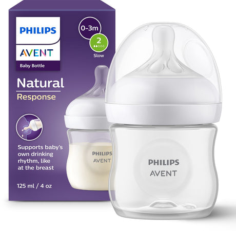 Philips avent natural response sutteflaske – 125 ml – flow 2 – 1 flaske – nyfødt – scy900 01
