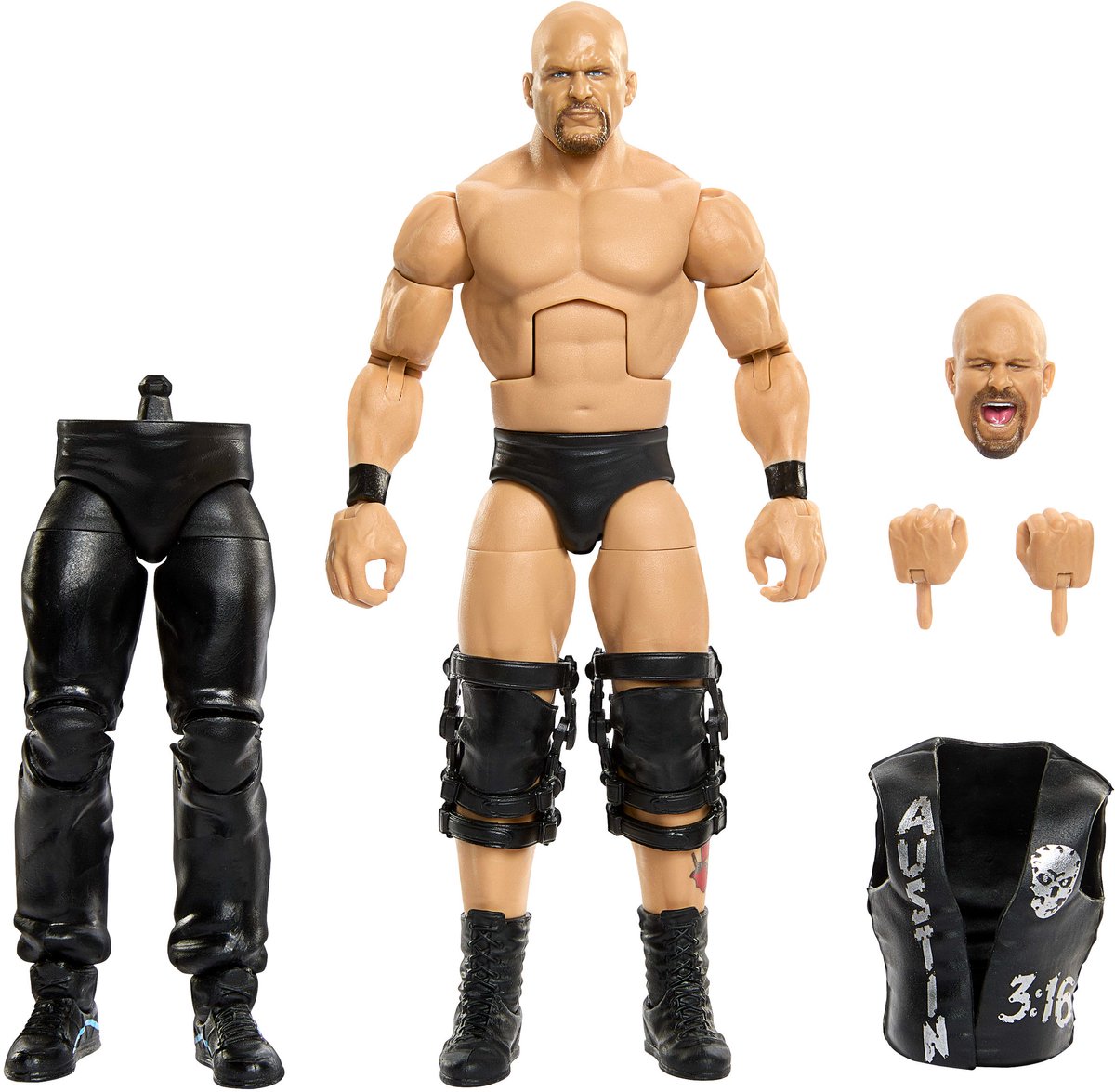 Mattel wwe actionfigur steve austin 6 tommer summerslam legetøj.
