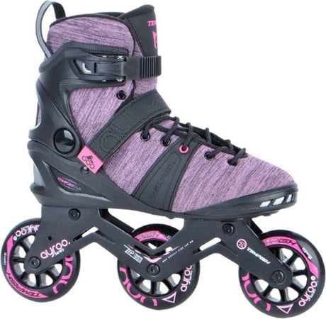 Tempish ayroo 3x90 rulleskøjter til kvinder - 3 hjul 90 mm - fitness speed rulleskøjter - sort pink - størrelse 38