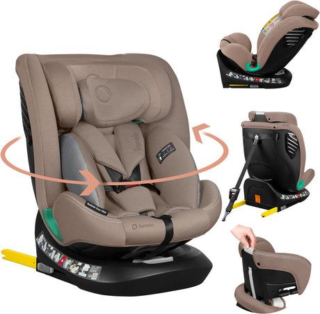 Lionelo Bastiaan One i-size autostol – 4-i-1 ISOFIX toptøjning – bagud fremad – 360° drejelig letdrejningsbase – justerbar nakkestøtte memory-skum – 40–150 cm – lang brug højt sikkerhedsniveau