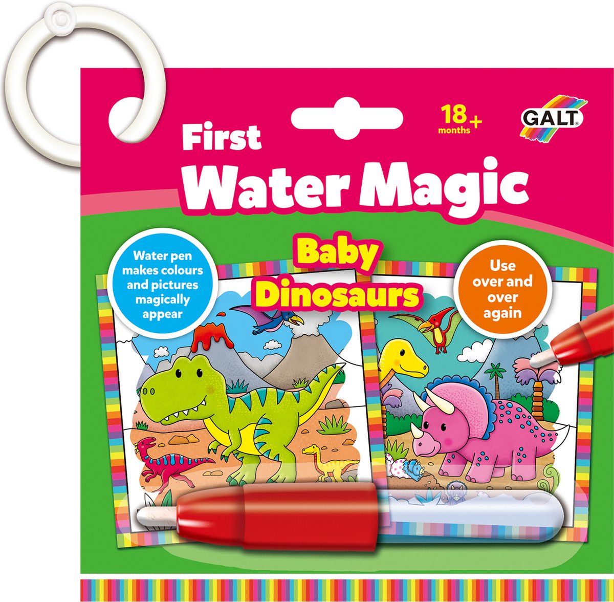 Galt jumbo - vandmagi - babydinosaurer - vandmalebog - småbørnsmalebog - fra 1 år