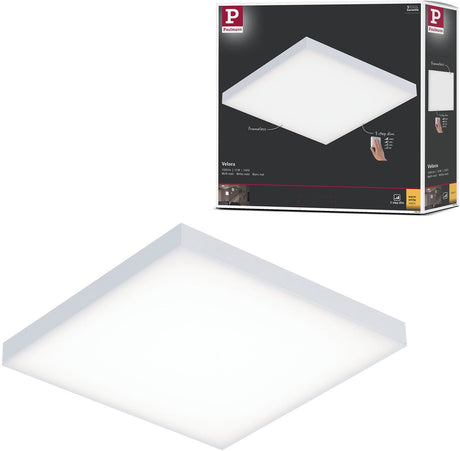 Paulmann LED-panel 3-trins-dæmpende velora kantet 225x225 mm 12w 1200lm 3000k hvid dæmpbar