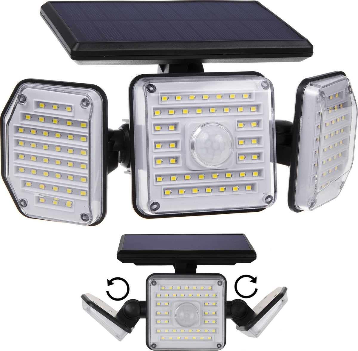 Maclean - solcelle LED-lampe med bevægelsessensor - ip65 4w 320lm 4000k - 3 driftstilstande