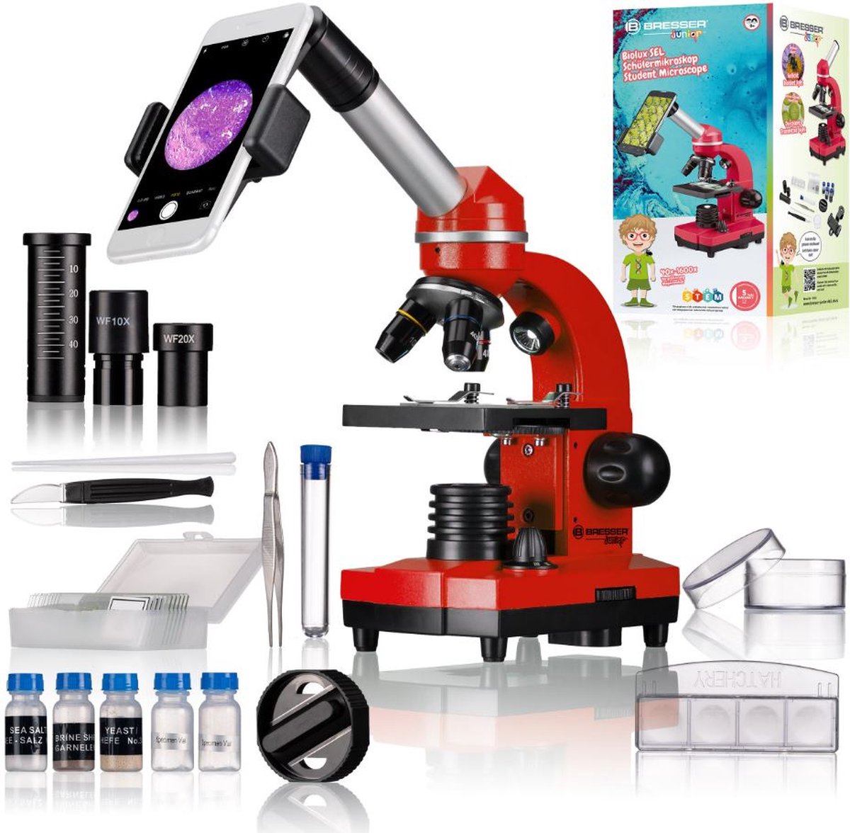 Bresser junior biolux sel elevmikroskop - rød
