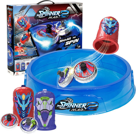 Silverlit spinner mad 2 deluxe kamppakke - 2 shakers, 2 spinnere, 1 kamparena