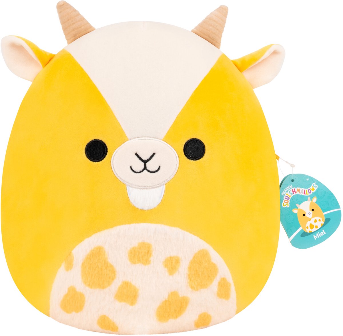 Squishmallows - medium plys 30 cm miel - gul ged med plettet mave