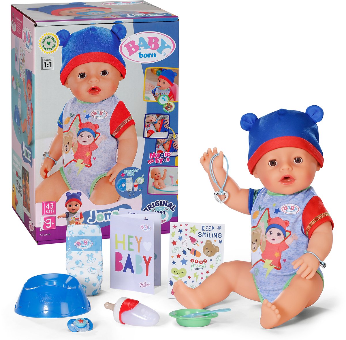 Baby født Jonas - babydukke 43 cm