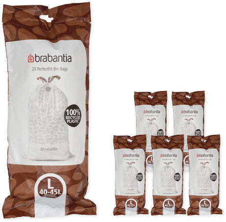 Brabantia perfectfit affaldssække - 40 45 l - kode l - 6 ruller x 20 stk.