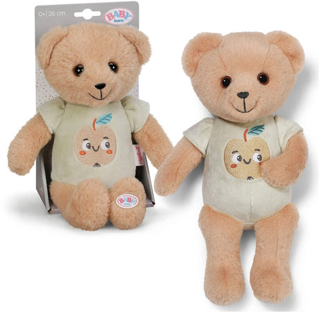 Baby født til baby bamse, blød plysbjørn på 26 cm med stof krop