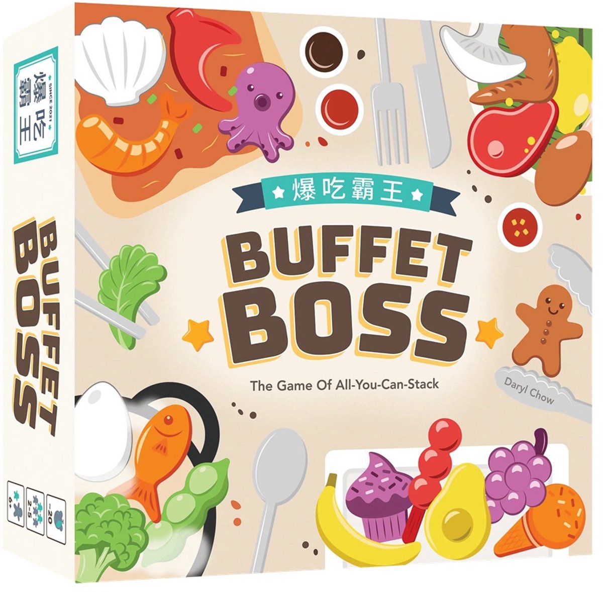 Asmodee familiespil buffet boss færdighedsspil stabling spil 6+.